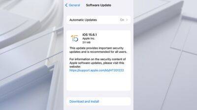 Apple’s iOS 15.6.1 software update fixes 2 security vulnerabilities - fox29.com - Los Angeles
