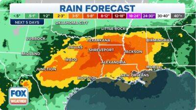 Heavy rain will likely lead to flooding in the Southern Plains, Lower Mississippi River Valley - fox29.com - state Texas - state Louisiana - state Mississippi - state Arkansas - county Valley - state Oklahoma