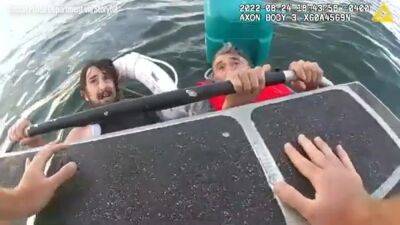 'We're so weak': Police rescue father and son clinging to cooler in Boston Harbor - fox29.com - city Boston