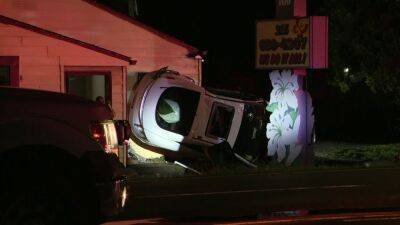 Car slams into flower shop after two-vehicle crash in Bucks County, officials say - fox29.com - state Pennsylvania - county Bucks