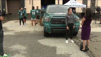 Eagles players help unload and redistribute used sporting goods to children in need - fox29.com - state Pennsylvania - Philadelphia, county Eagle - county Eagle - county Hill - city Sharon, county Hill