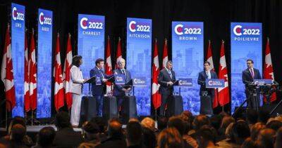 Erin Otoole - Andrew Scheer - Patrick - Pierre Poilievre - Candice Bergen - Voting ends in Conservative leadership race, winner to be revealed Saturday - globalnews.ca - county Harper