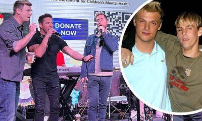 Nick Carter - Aaron Carter benefit concert raises $150k for children's mental health charity - dailymail.co.uk - state California - county Lancaster