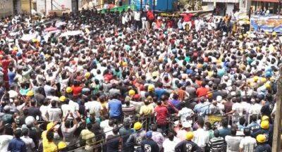 Colombo Harbour - Port workers protest against unjust tax; threaten to walk out if tax is not withdrawn - newsfirst.lk - Sri Lanka