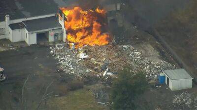 Building goes up in flames during demolition in Bensalem, officials say - fox29.com - state Pennsylvania - county Bucks
