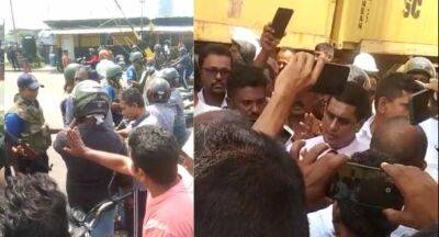 Colombo Harbour - Strike at Colombo Port leads to heated exchange with officials, and Navy - newsfirst.lk - Sri Lanka