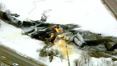 Train derails, starts on fire in western Minnesota; area evacuated - fox29.com - Usa - state Minnesota - county Chippewa
