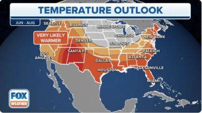 Scorching summer predicted across US with no areas forecast to be cooler than average - fox29.com - China - Usa - state Florida - state Tennessee - state Ohio - state Mississippi - state Maine - county Gulf
