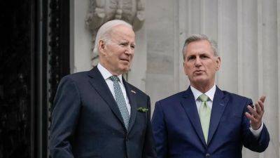 Joe Biden - Kevin Maccarthy - saint Patrick - Drew Angerer - Biden, McCarthy reach final deal in debt ceiling talks, look to sell Congress - fox29.com - Ireland - Washington - city Washington