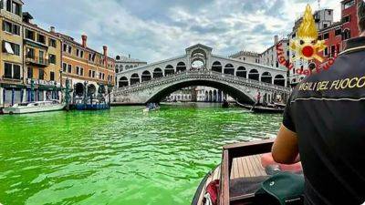 Italian officials stumped after patch of Venice's famed Grand Canal turns fluorescent green - fox29.com - Italy - city Venice, Italy