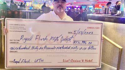 Jackpot! Man wins nearly $1 million after going all-in at Philadelphia casino - fox29.com - state Pennsylvania - state Texas